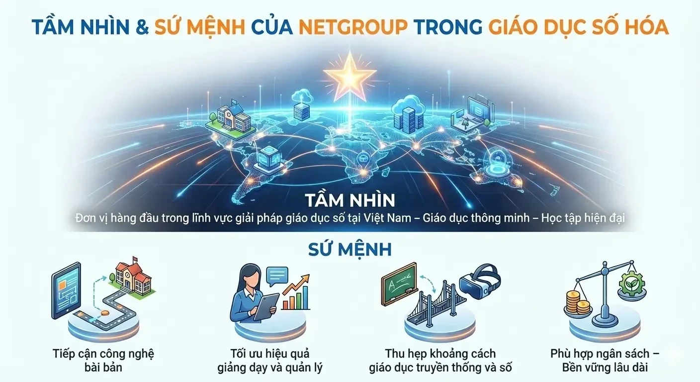 Netgroup – Giải pháp & thiết bị giáo dục số hóa cho trường học Việt Nam 2026